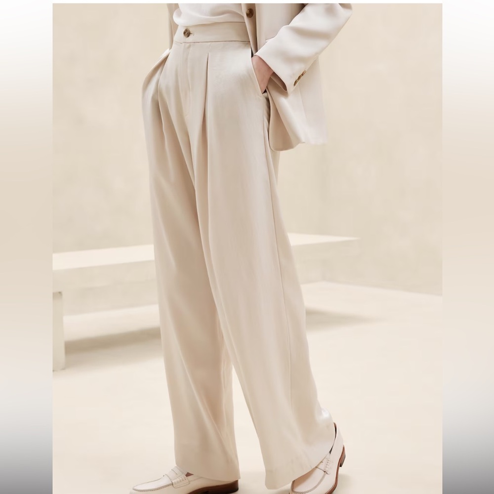 NWT Banana Republic Silky Pleated Wide-leg Pant